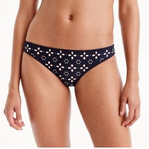 NEW WITH TAGS! J Crew Low Rider Eyelet Floral Bikini Bottom, Size Large